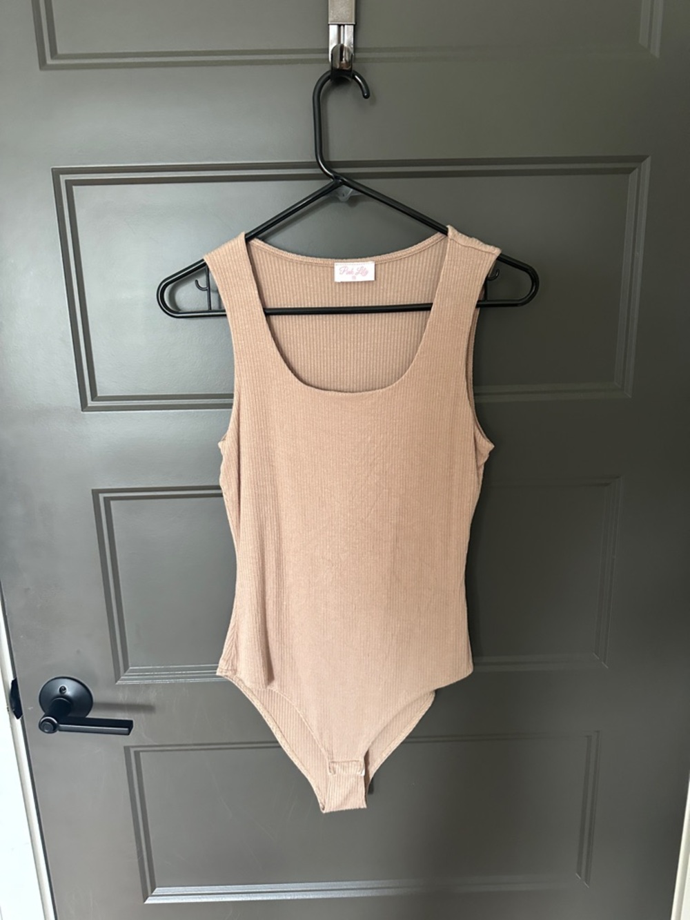 Ribbed Nude Tank Bodysuit